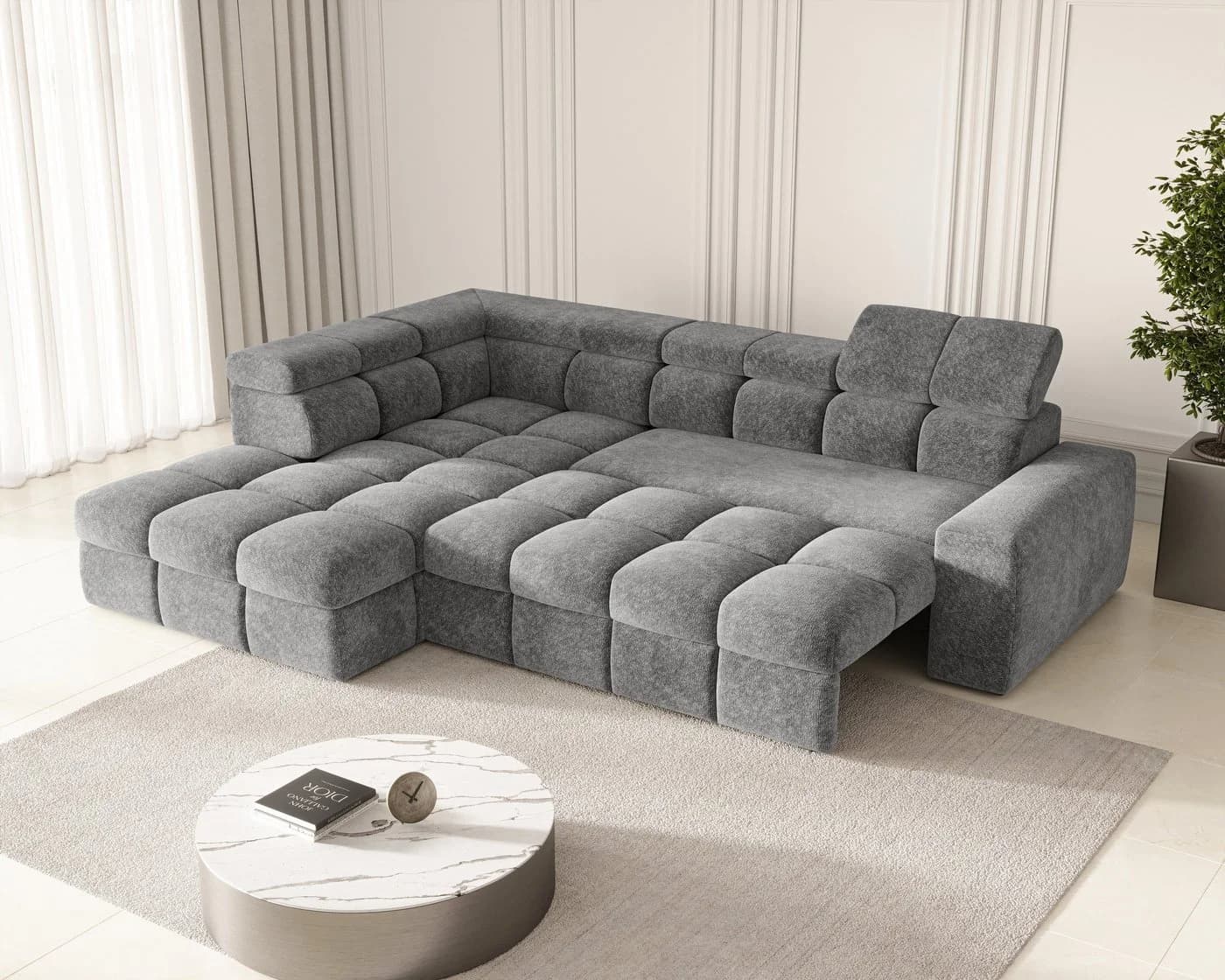 ROYAL24_MARKT Ecksofa Bianco Weiß mit Bettkasten & Schlaffunktion - Bild 4