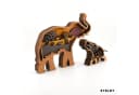 Stelby Dekofigur Tischdekoration Elefant Holzmodell LED mit Lichtern 2er-Set Bild 4