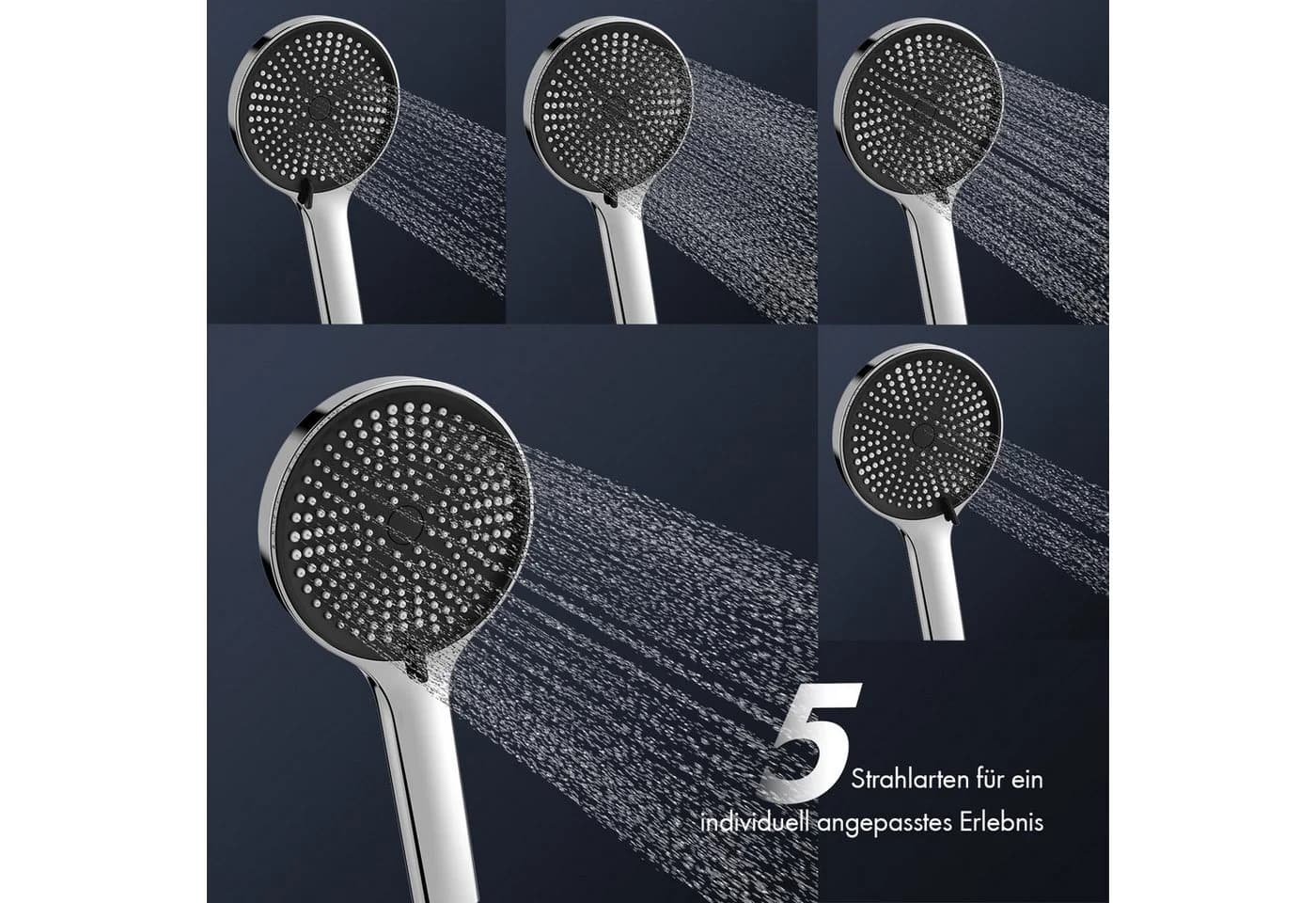 HOMELODY Duschsystem Regendusche 5 Modi 95 mm Wasserfallauslauf - Bild 5