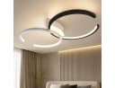 ZMH Deckenleuchte 55cm Wohn-Ess-Schlaf-Lampe Weiß/Schwarz Metall LED Bild 2