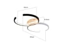 ZMH Deckenleuchte 55cm Wohn-Ess-Schlaf-Lampe Weiß/Schwarz Metall LED Bild 5