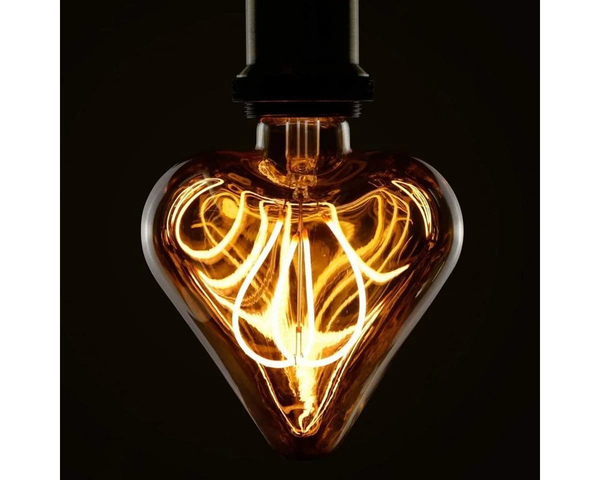 ZMH LED-Leuchtmittel Vintage Edison Glühbirne 3W Herzform Gold E27