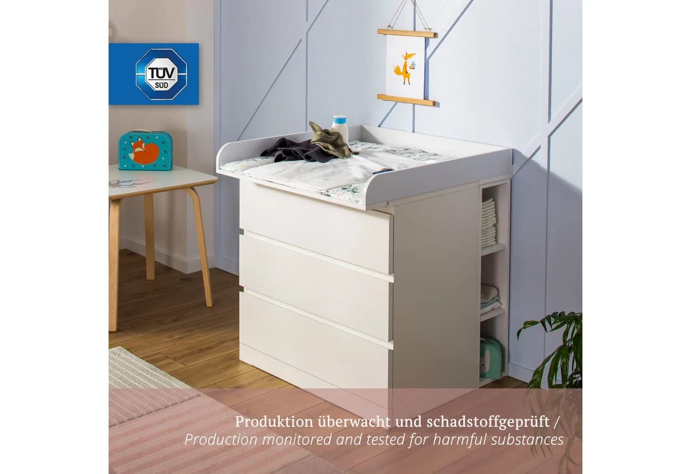 Puckdaddy GmbH Wickelaufsatz Moritz für IKEA Malm Kommode