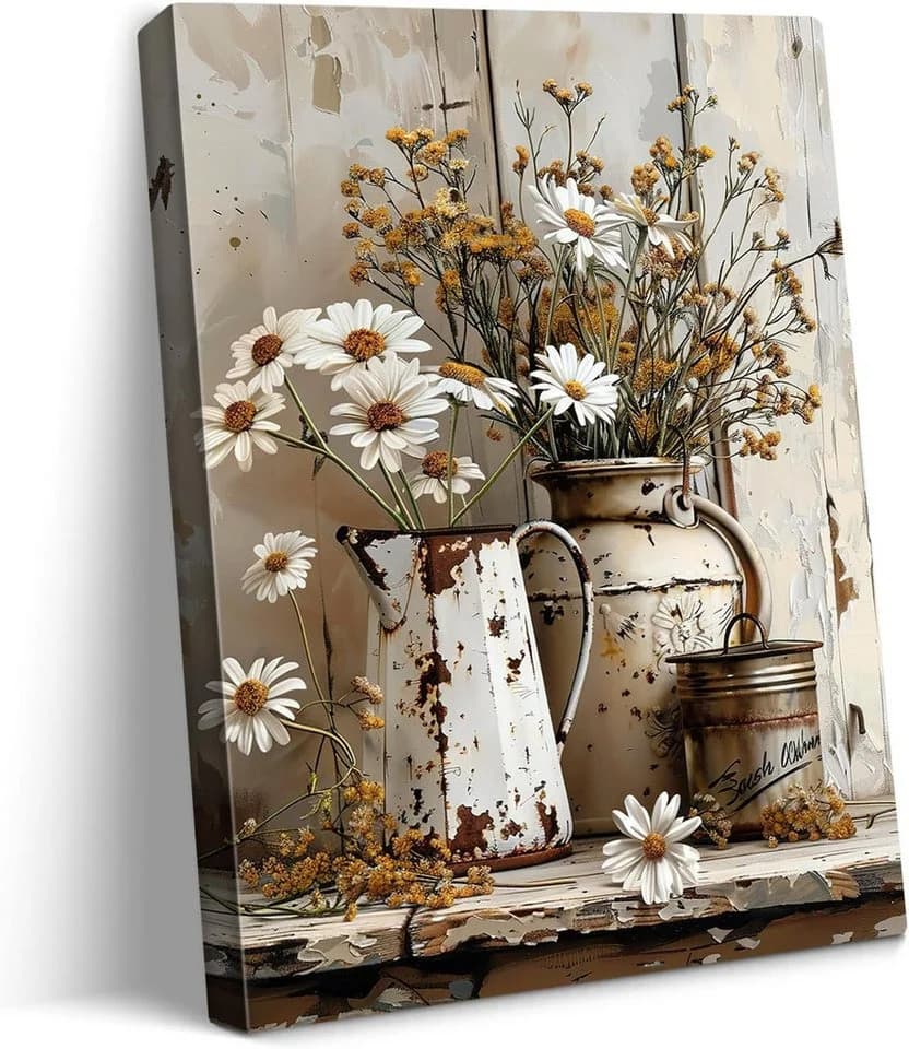 VEKROBOT Kunstdruck Retro Gänseblümchen Wandposter 40x50 cm - Bild 2