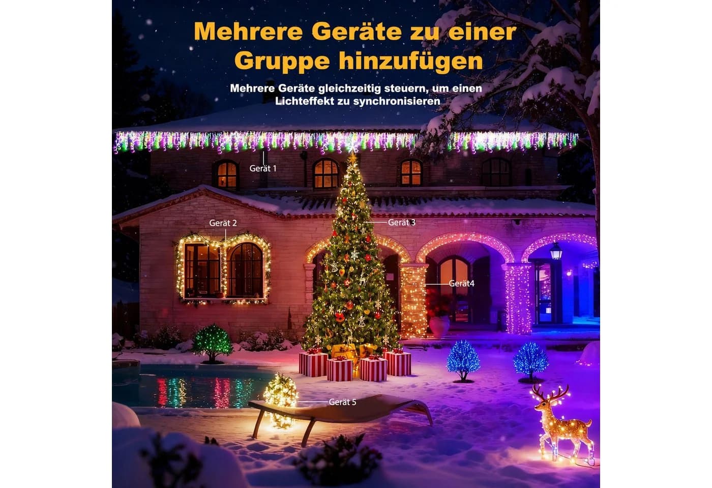 Circlio LED Eiszapfen Lichterkette 5-45m mit App & Timer - Bild 5