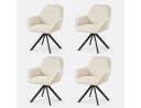 SHINEDEER Polsterstuhl Drehstuhl mit Armlehnen Beige 4er Set Bild 2