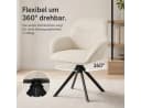 SHINEDEER Polsterstuhl Drehstuhl mit Armlehnen Beige 4er Set Bild 5