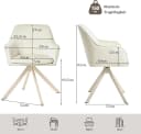 SHINEDEER Polsterstuhl Drehstuhl 6er Set Beige Samt mit Armlehne Bild 4