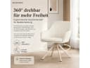 SHINEDEER Polsterstuhl Drehstuhl 6er Set Beige Samt mit Armlehne Bild 5