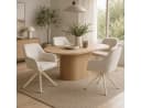 SHINEDEER Polsterstuhl mit Armlehne und 360°-Drehfunktion Beige Bild 1