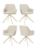 SHINEDEER Polsterstuhl mit Armlehne und 360°-Drehfunktion Beige Bild 2