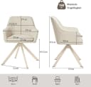 SHINEDEER Polsterstuhl Drehstuhl mit Armlehne 6er Set Beige Webstoff Bild 4