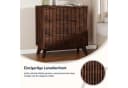 SHINEDEER Kommode 3 Schubladen Dunkelbraun Gold Metallgriffe Bild 5