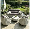 Muxing Gartenlounge-Set 4-teilig Aluminium Schwarz/Beige Bild 2