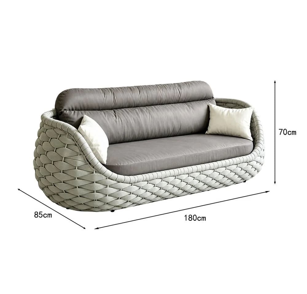 Muxing Gartenlounge-Set 4-teilig Aluminium Schwarz/Beige - Bild 4