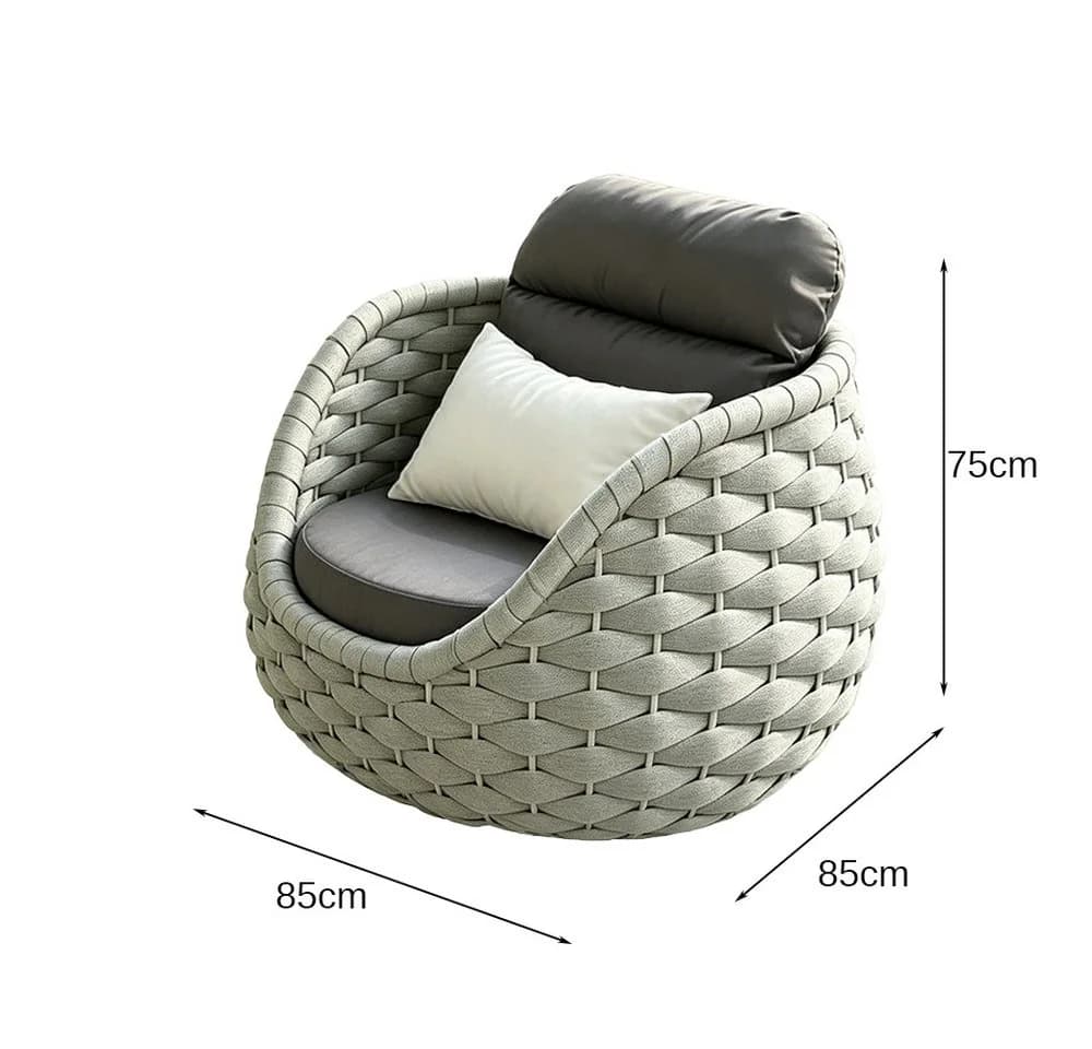 Muxing Gartenlounge-Set 4-teilig Aluminium Schwarz/Beige - Bild 5