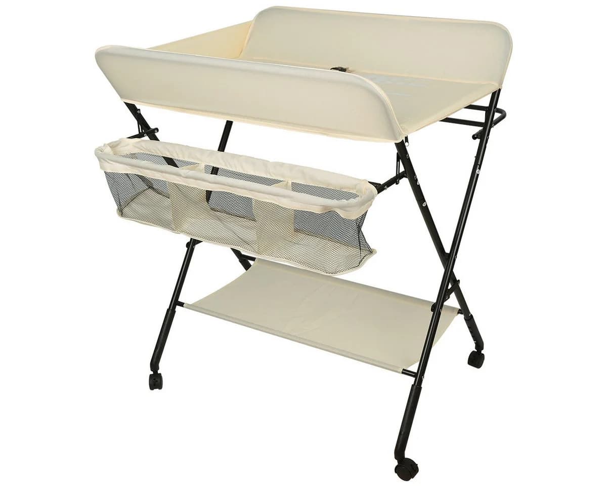 JEOBEST Wickeltisch Klappbar Beige Höhenverstellbar - Bild 2