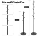 lindahandel Garderobenständer Baumform Metall Schwarz 7 Haken Marmorplatte Bild 4