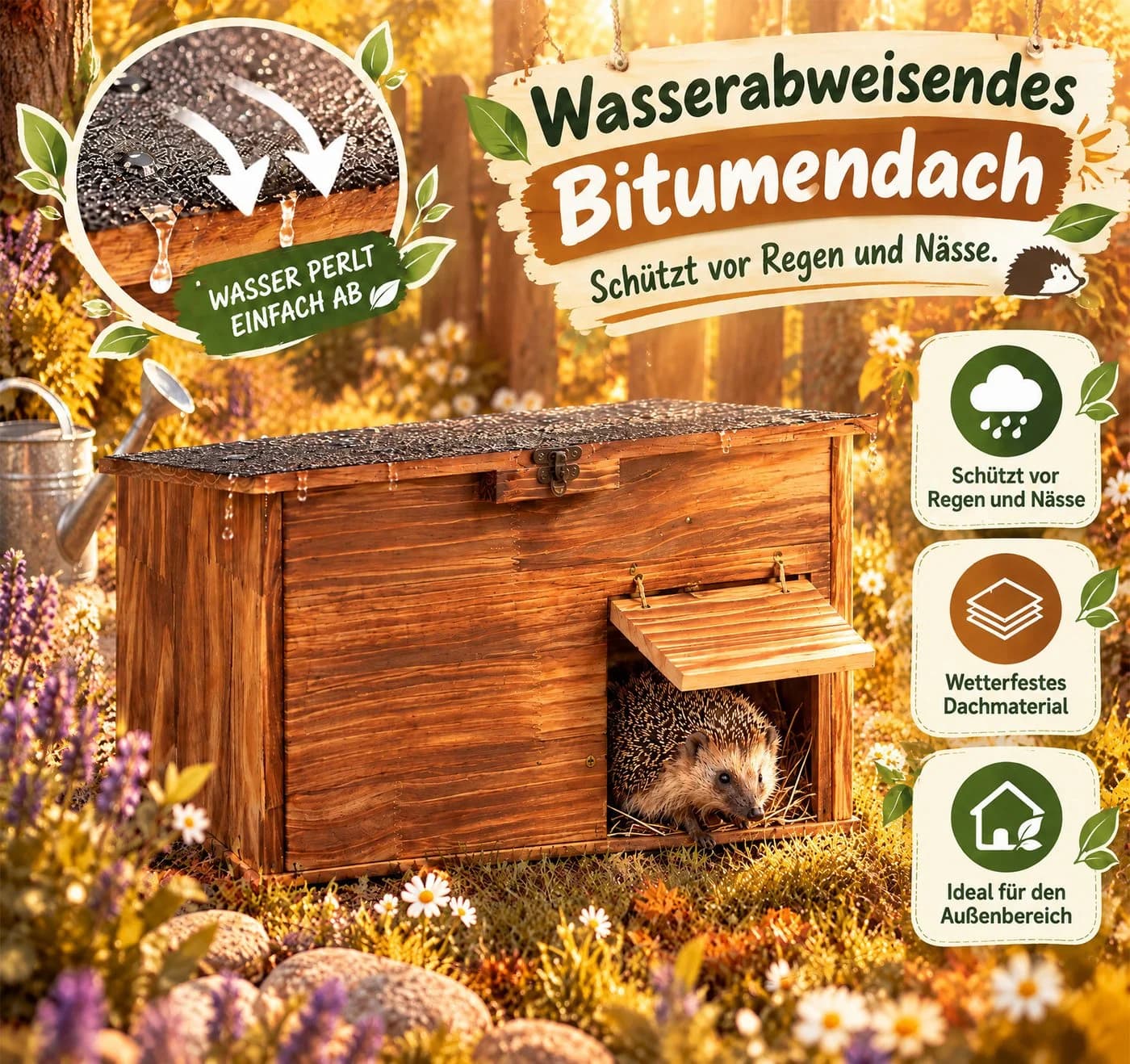 lindahandel Igelhaus XXL Massivholz mit erhöhtem Boden - Bild 5