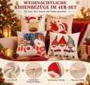 lindahandel Kissenbezüge Weihnachts 4er Set Leinen Beige Bild 3