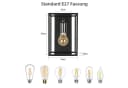 ZMH Wandleuchte Retro Wandlampe Schwarz Metall Industrial Bild 4