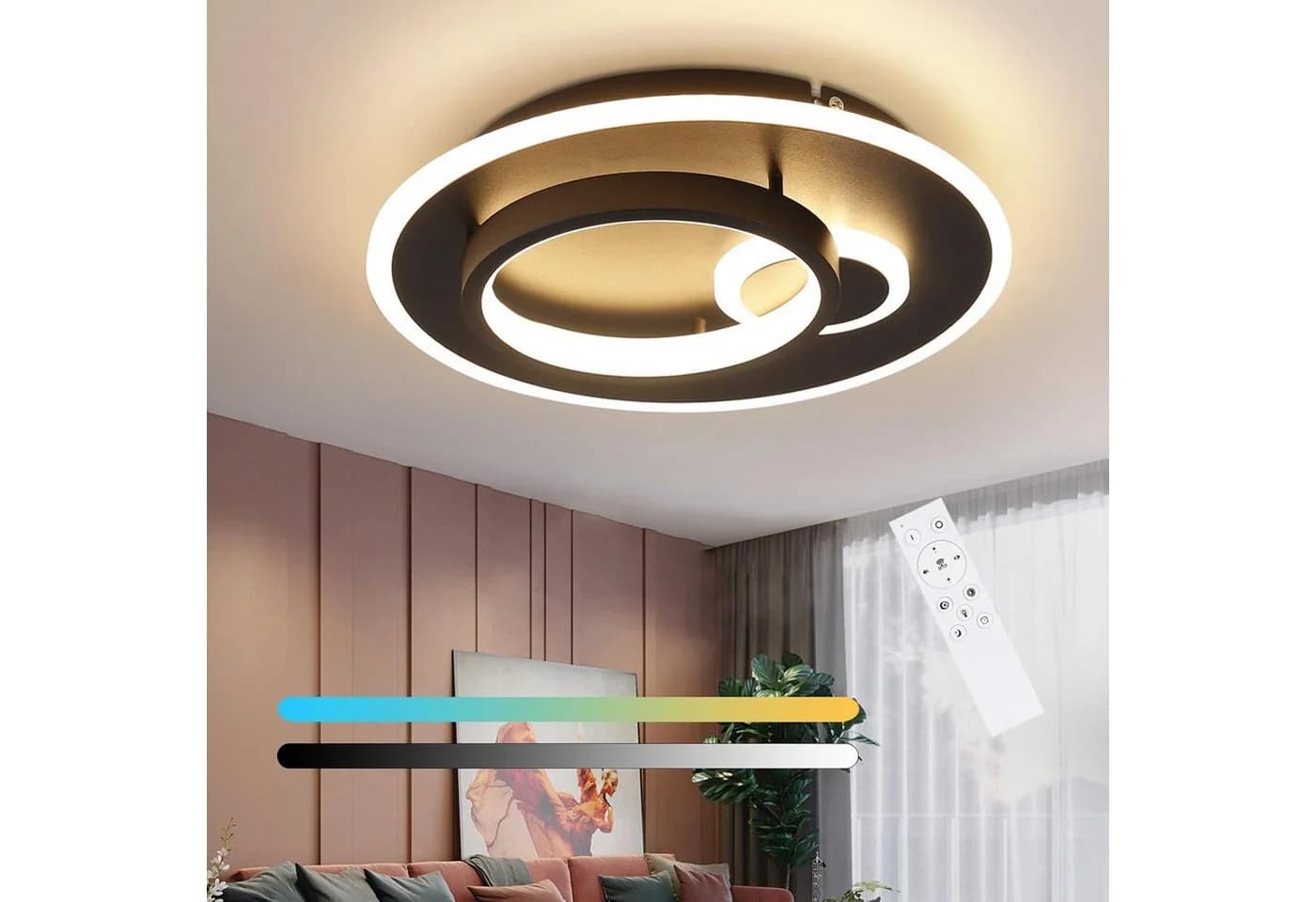 ZMH LED Deckenleuchte mit Fernbedienung Modern Design 33W - Bild 2