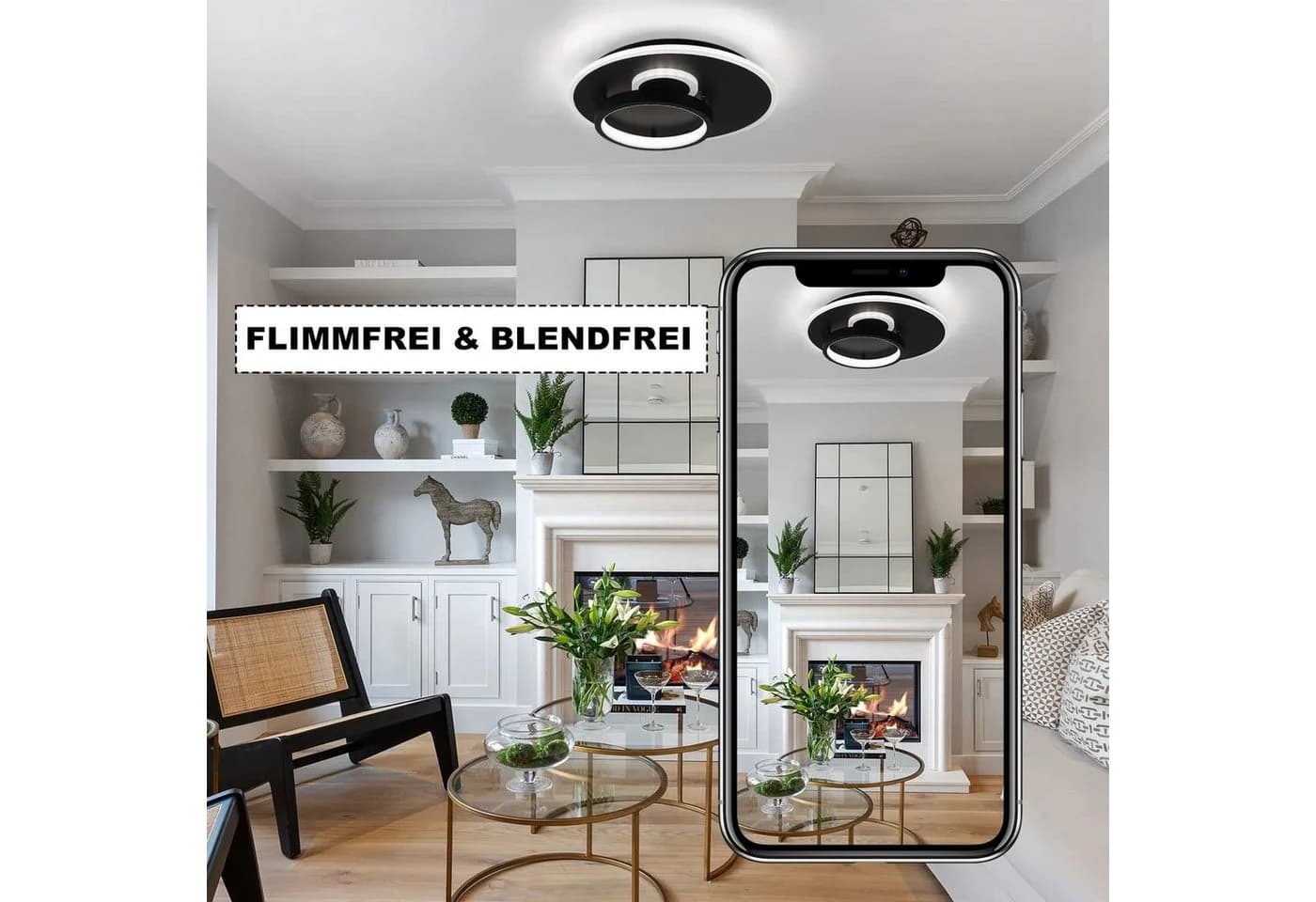 ZMH LED Deckenleuchte mit Fernbedienung Modern Design 33W - Bild 5