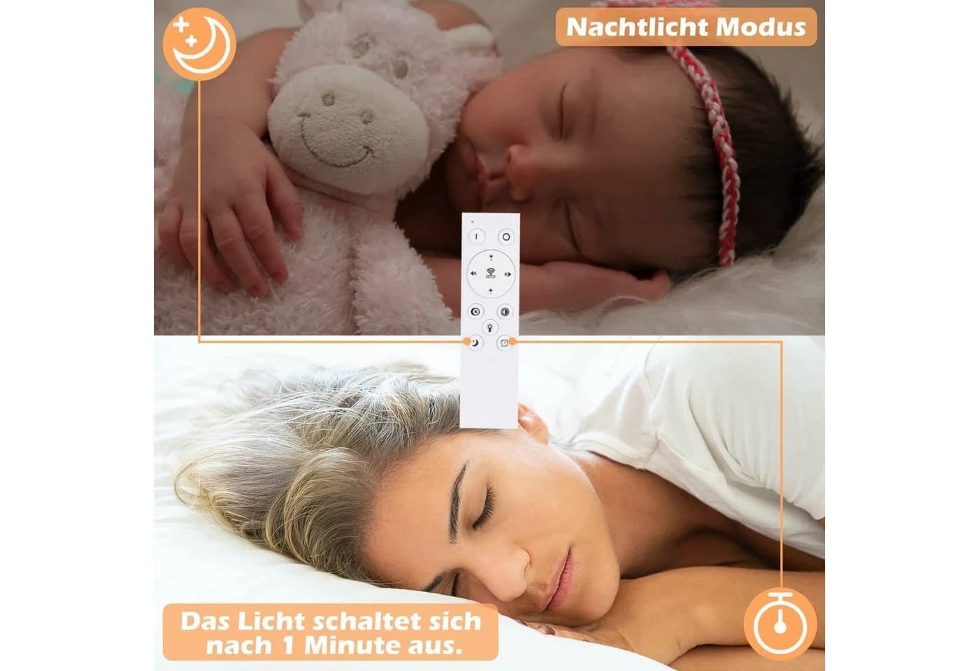 ZMH LED Deckenleuchte Modern Design mit Fernbedienung Weiss - Bild 5