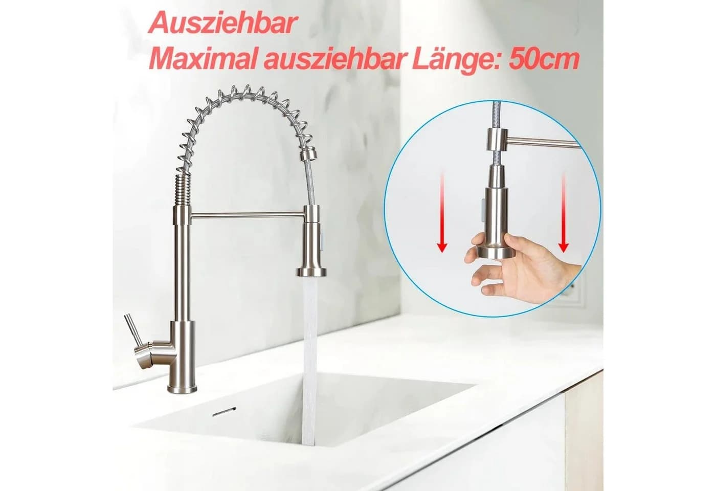 Nettlife Küchenarmatur Hochdruck Edelstahl 360° - Bild 4