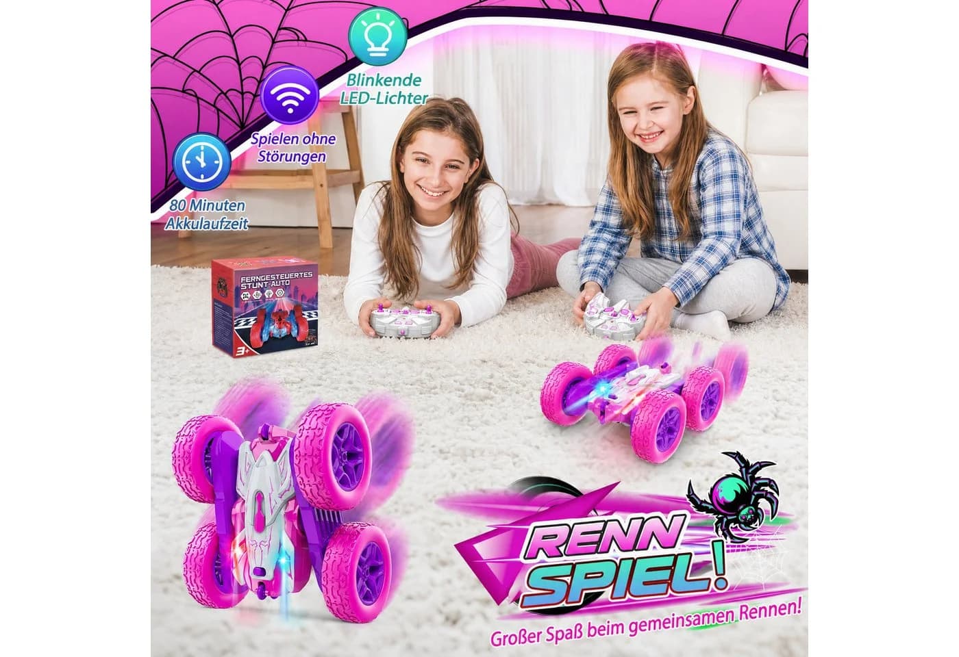 Wootoy RC Stunt Car 4WD mit 360°-Rotation und LED-Lichtern - Bild 3