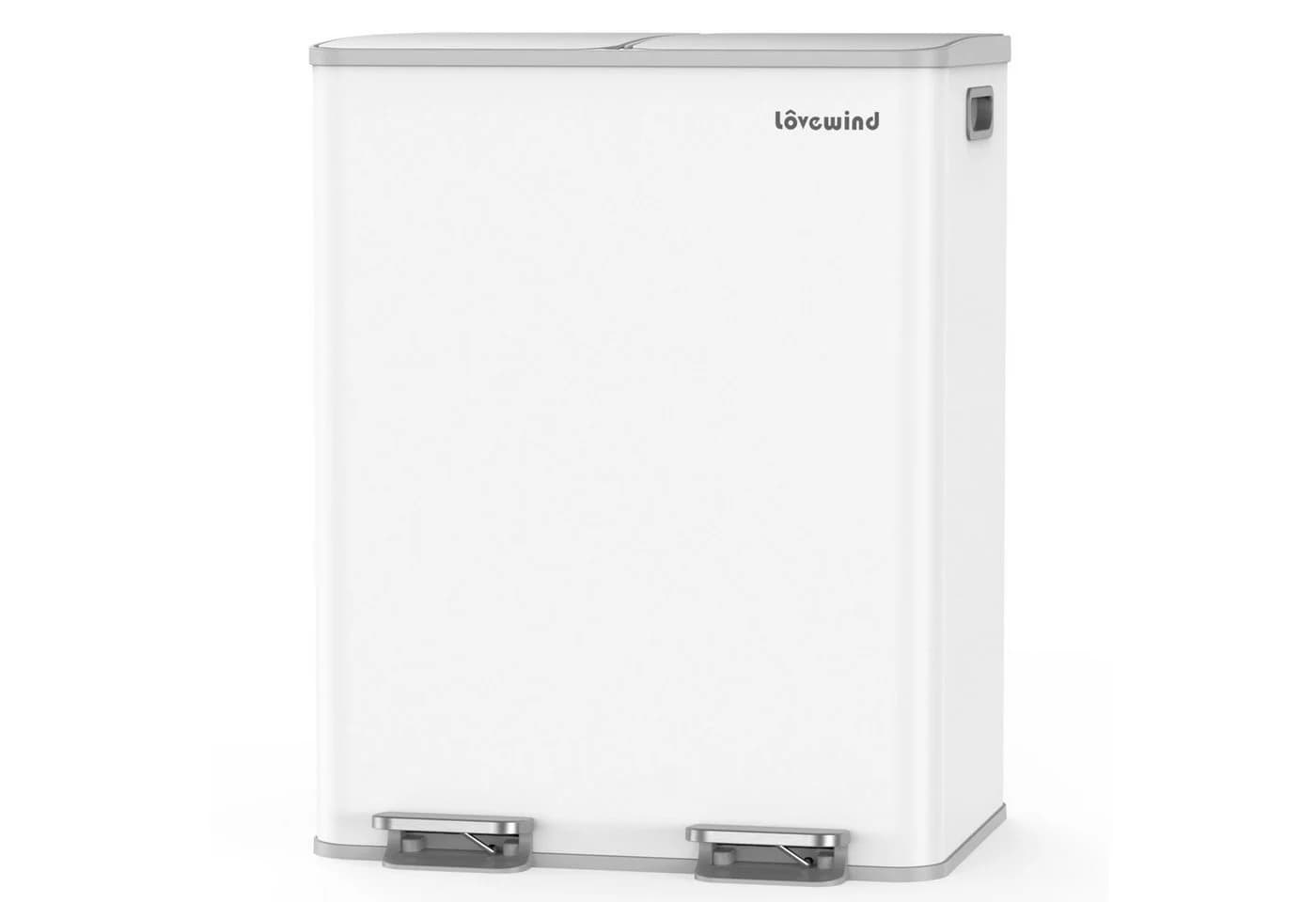 Lovewind Mülltrennsystem 2 Fächer 60 L Treteimer Edelstahl Soft-Close - Bild 2