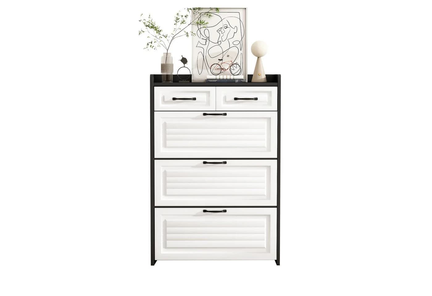 IDEASY Schuhschrank mit 3 Klappen und 2 Schubladen für 18-24 Paar Schuhe - Bild 4