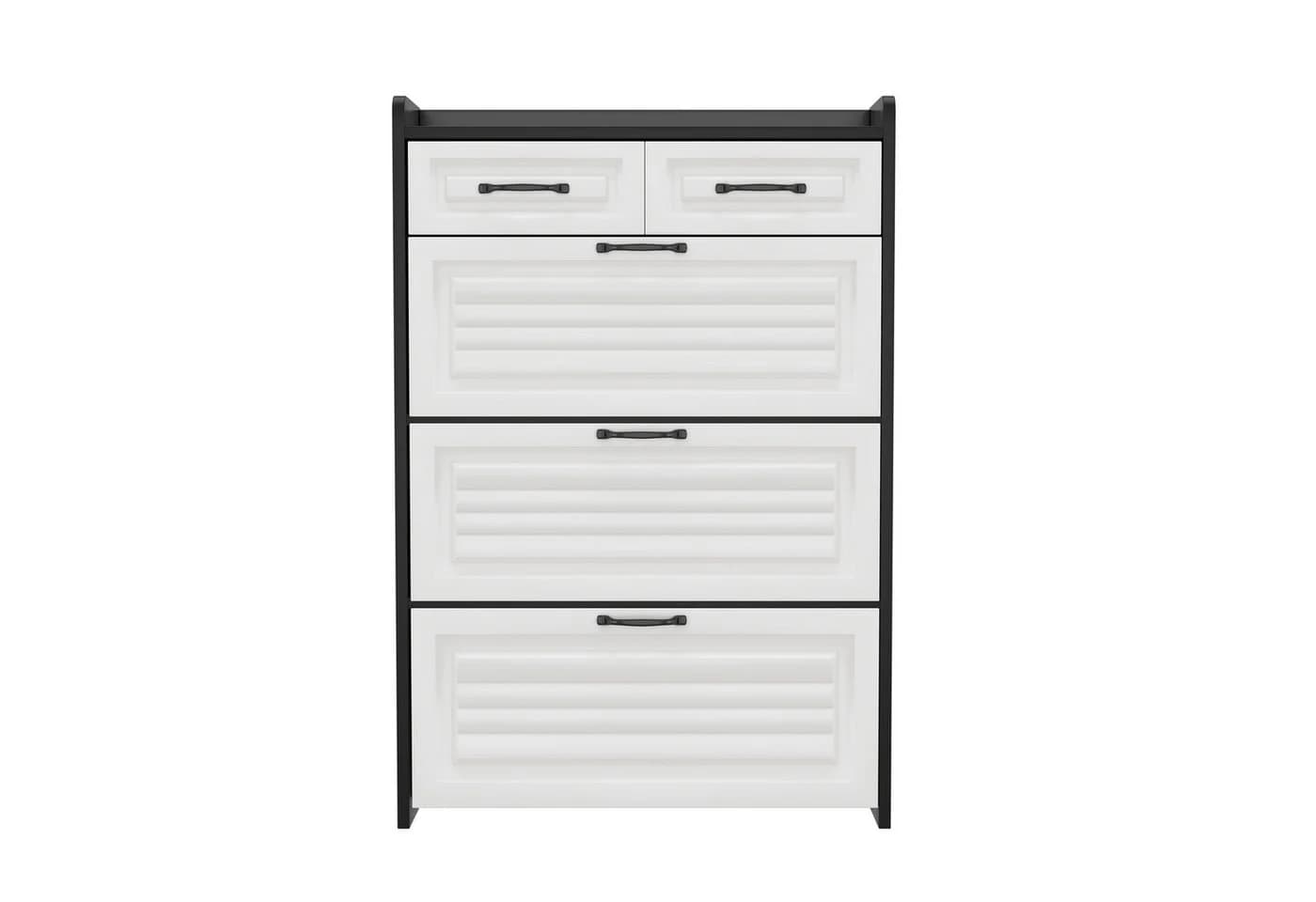 IDEASY Schuhschrank mit 3 Klappen und 2 Schubladen für 18-24 Paar Schuhe - Bild 5