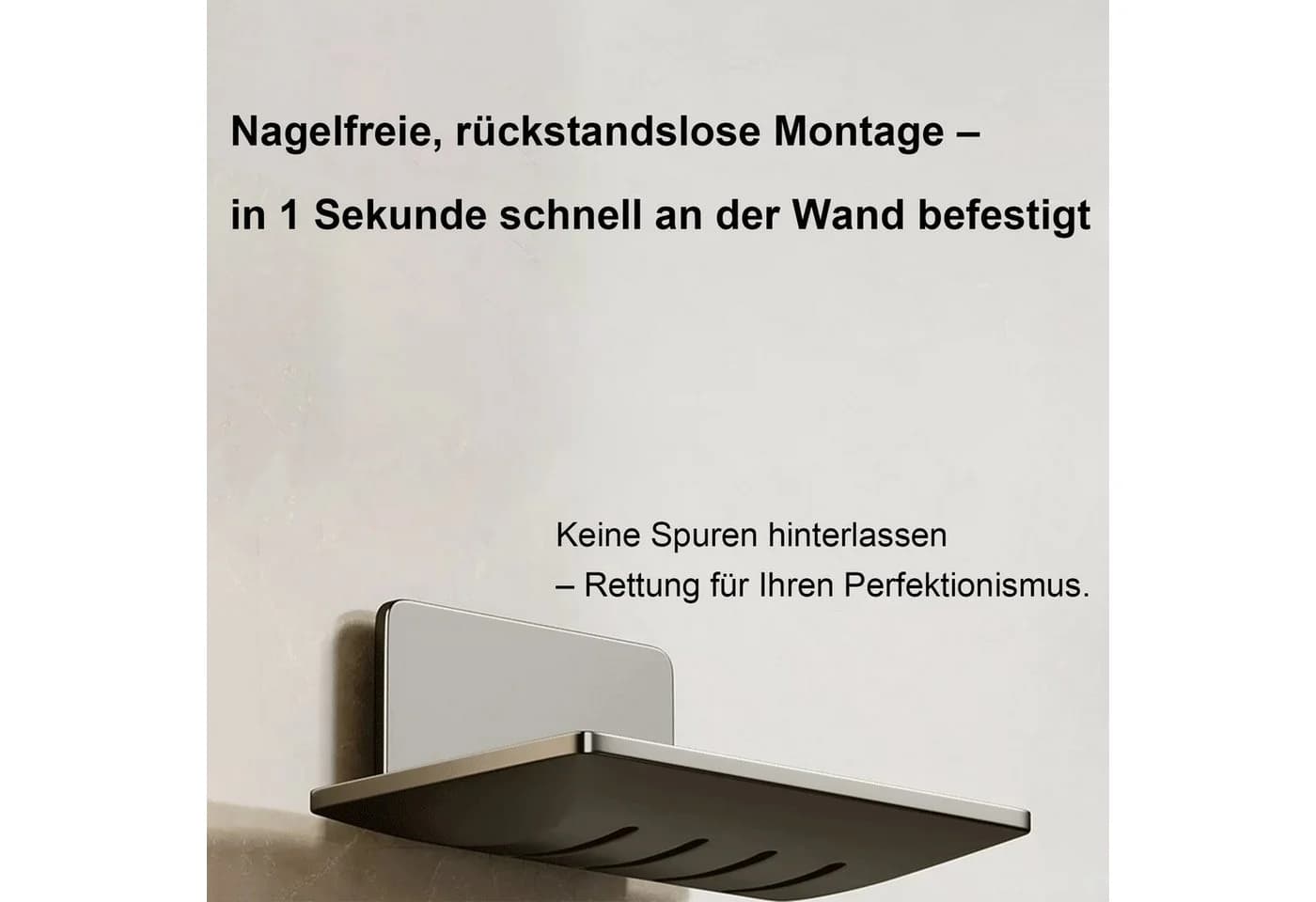 Mutig Seifenschale Edelstahl selbstklebend Grau - Bild 3