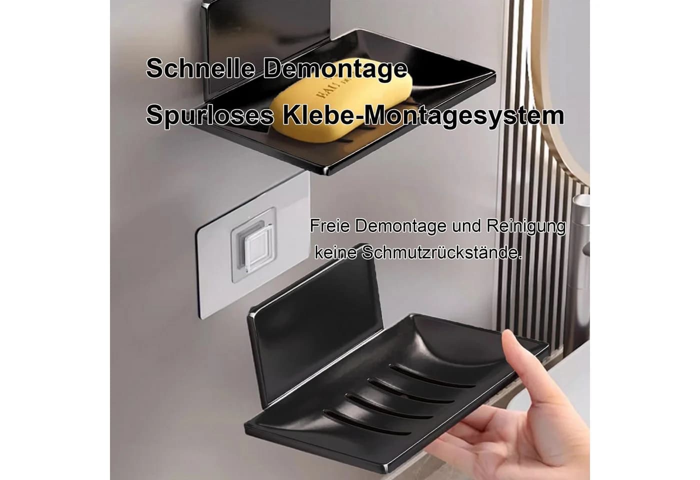 Moderne Seifenablage aus Space-Aluminium und Edelstahl - Bild 4
