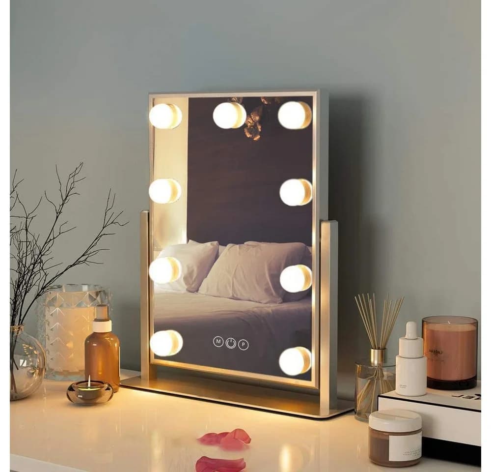 FENCHILIN Schminkspiegel LED-Beleuchtung Weiß 35x6x30 cm