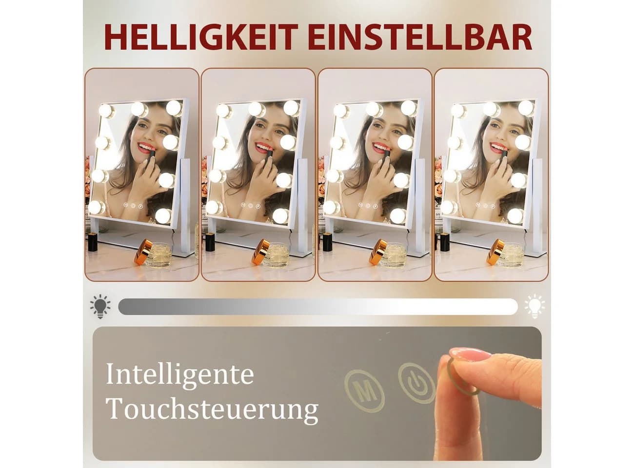 FENCHILIN Schminkspiegel LED-Beleuchtung Weiß 35x6x30 cm - Bild 5