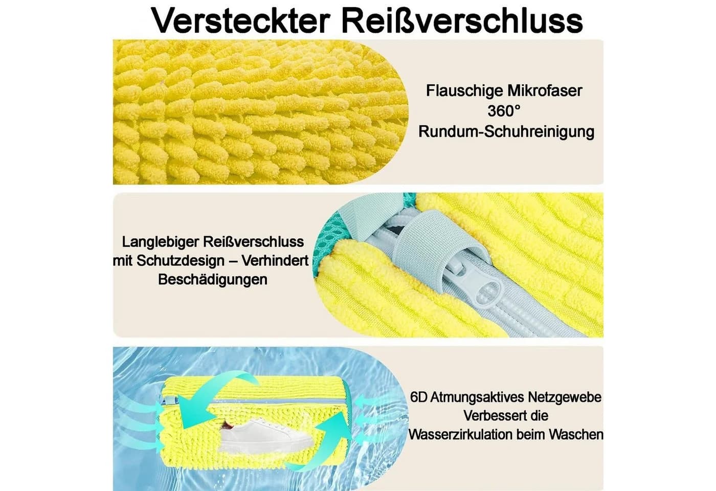 Mutig Schuhwaschbeutel 2 Stück Gelb 360° Reinigung - Bild 4