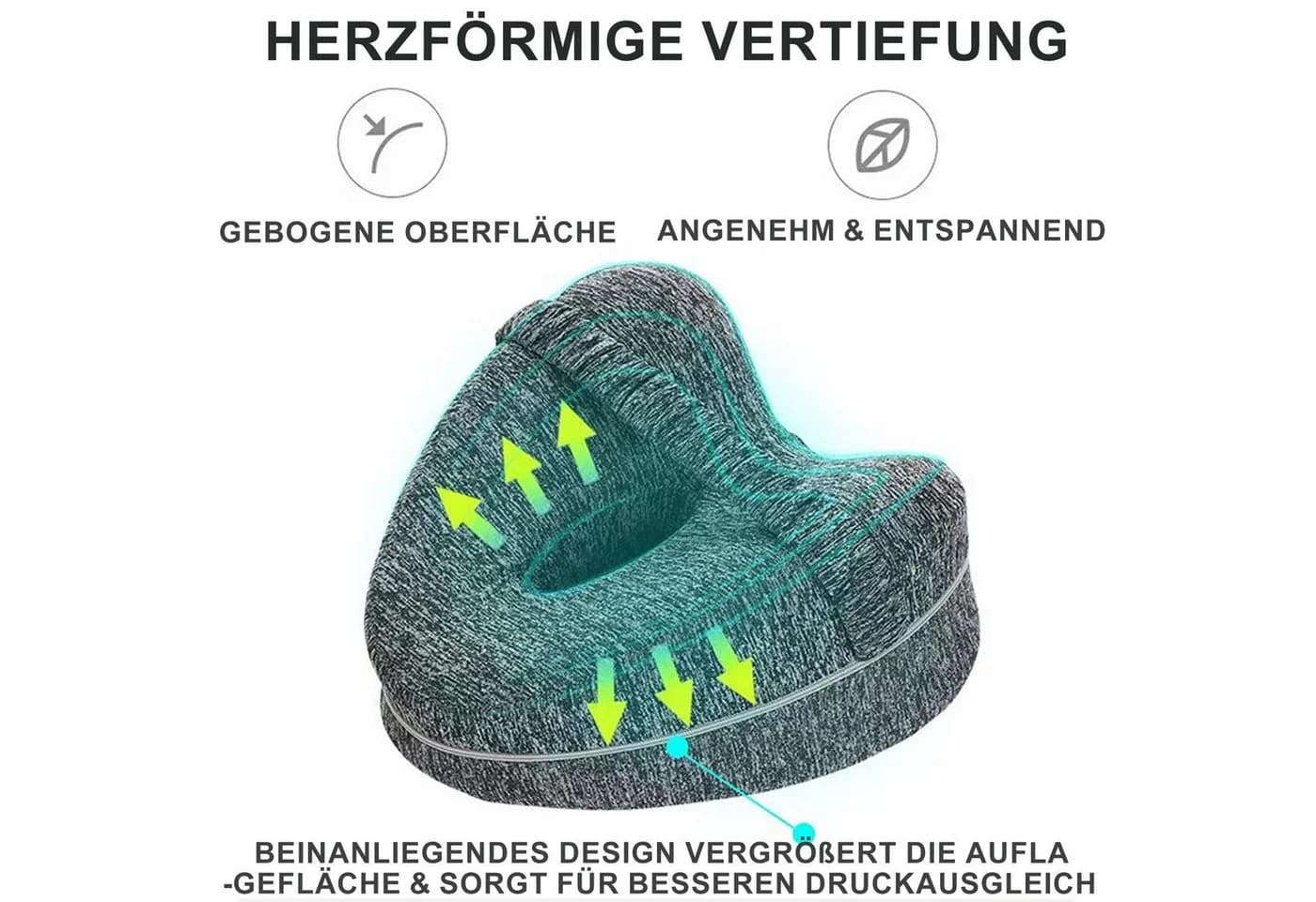 Keyura Balancekissen Kniekissen Grau 2er Set Memory-Schaum - Bild 3