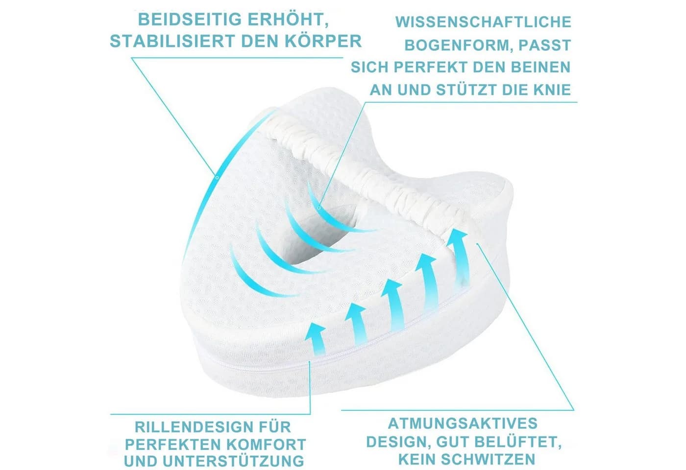 Keyura Balancekissen Kniekissen 2 Stück Memory-Schaum Weiß