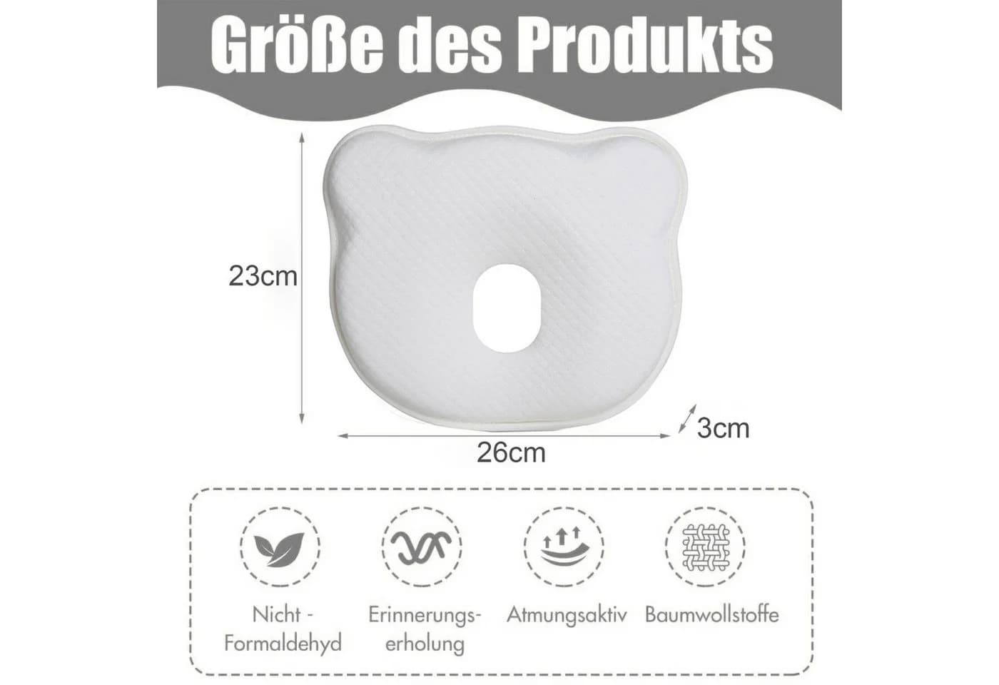 Mutig Babykissen Kopfkissen Neugeborene Memory Foam - Bild 3