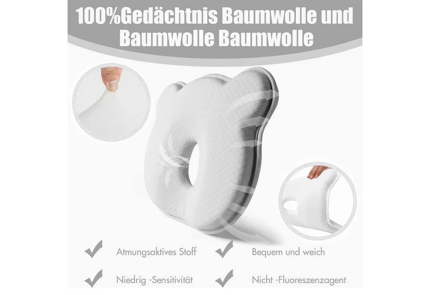 Mutig Babykissen Kopfkissen Neugeborene Memory Foam - Bild 5