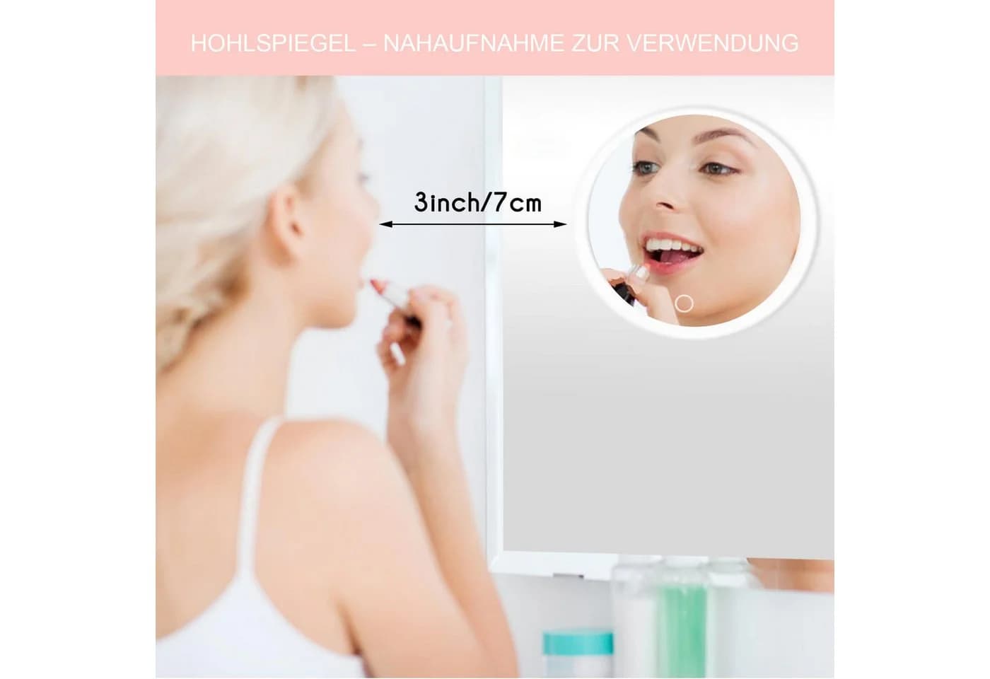 Senmudi Kosmetikspiegel 10X Vergrößerung mit Licht 3 Farben - Bild 4