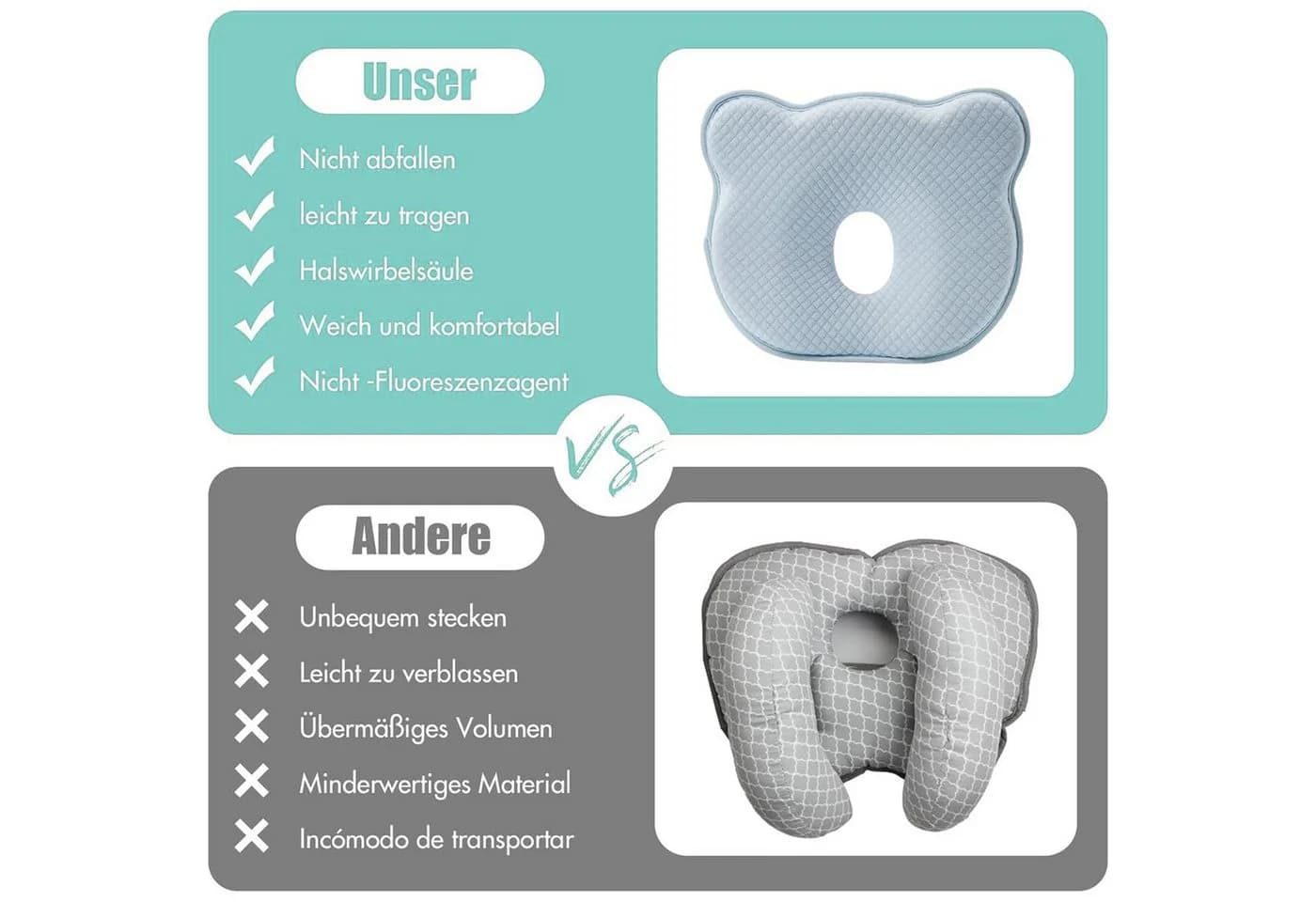 Ergonomisches Babykissen aus Memory Foam - Bild 5