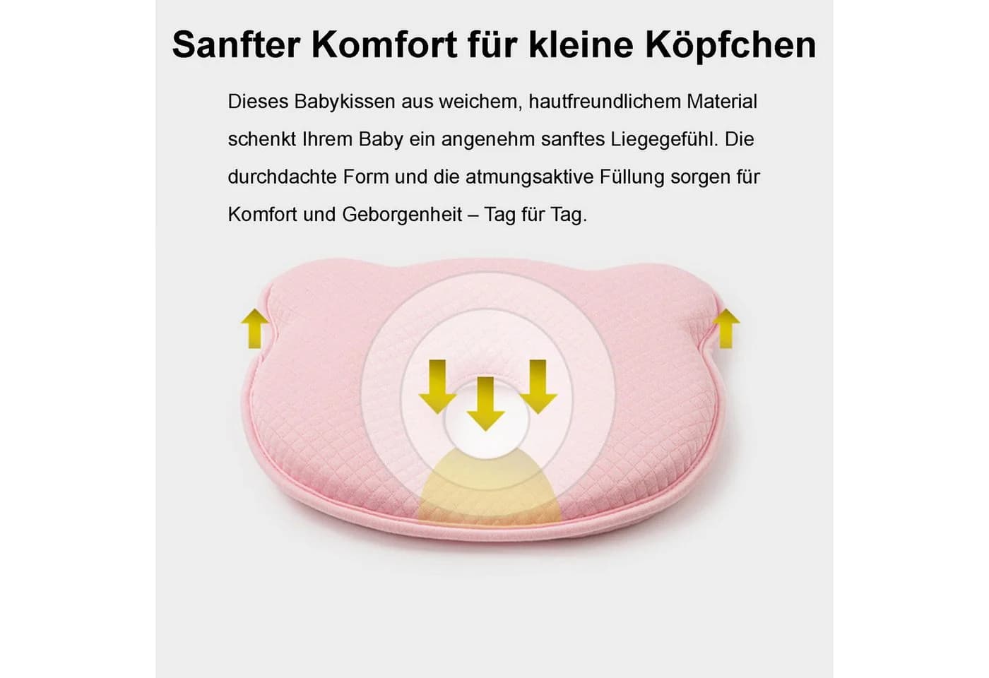 Mutig Babykissen Neugeborene Memory Foam Reisekissen Gegen Plattkopf Rosa - Bild 4