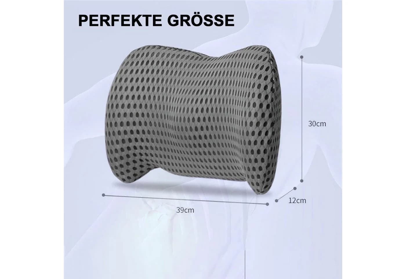Keyura Lumbalkissen Ergonomisches Lendenkissen Memory Foam Grau - Bild 5