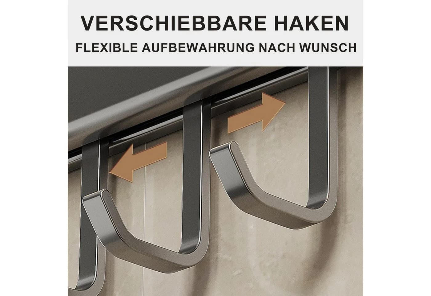 Mutig Hakenleiste Garderobenleiste 30/40/50cm Küchenhalterung Silber - Bild 4