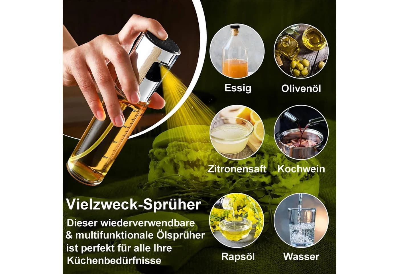 Mutig Ölspender 2er-Set Glas Edelstahl Auslaufsicher - Bild 5