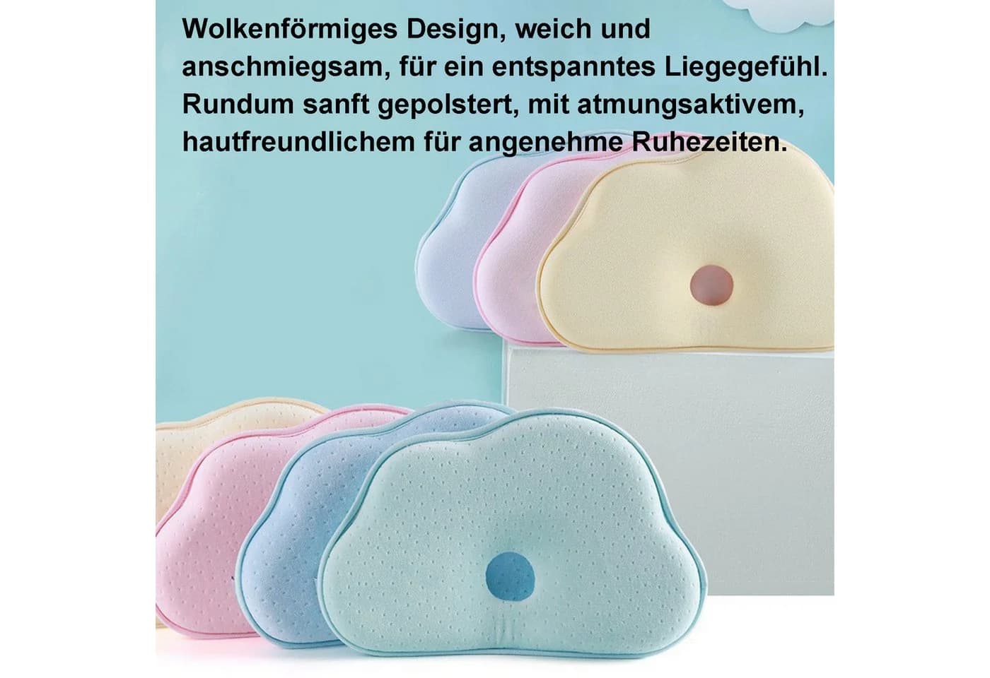 Mutig Babykissen gegen Plattkopf Gelb Memory-Schaum