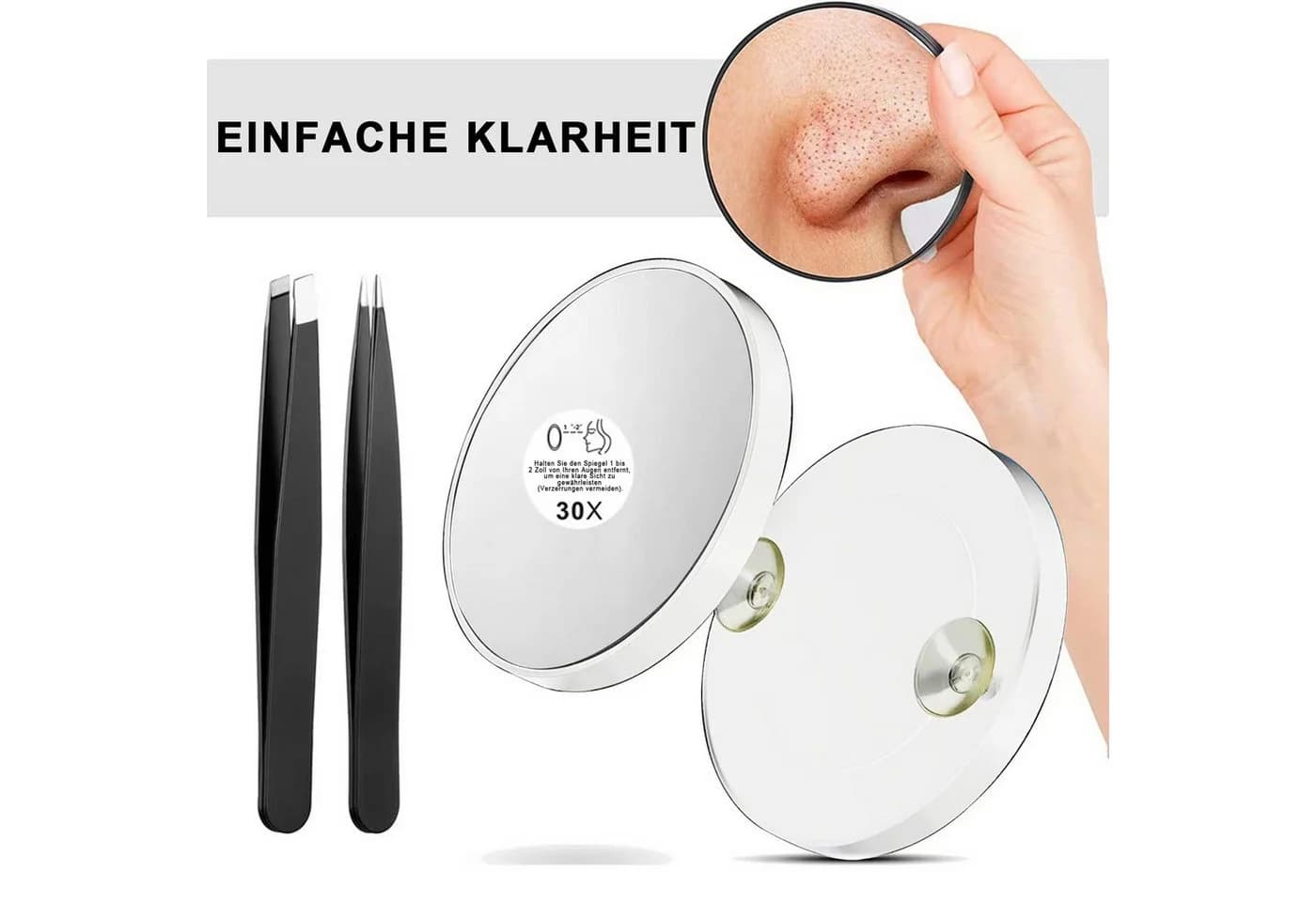 Senmudi Kosmetikspiegel 3er-Set 10X/20X/30X Weiß - Bild 3